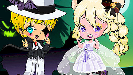 Graj w Halloween Chibi Couple online za darmo