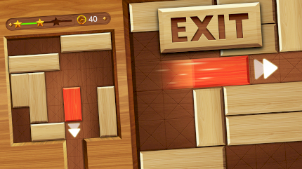 EXIT unblock red wood block