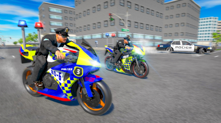 Police Bike Stunt Race Game