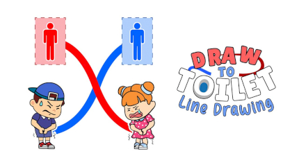 Draw To Toilet - Line Drawing