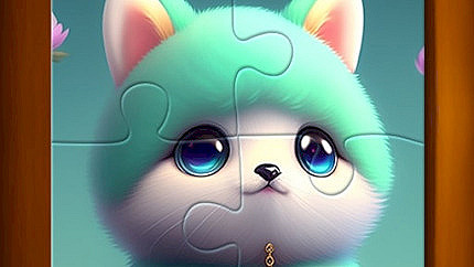 Graj w Cute Cat Jigsaw Puzzle online za darmo
